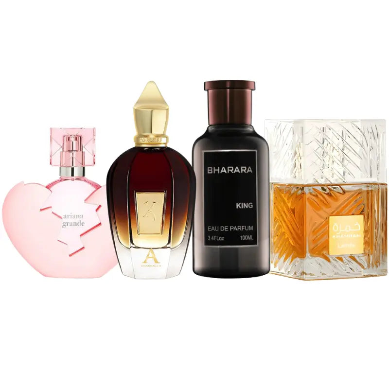 Kit 4 Perfumes Thank u Next, King, Alexandria 2, Khamrah