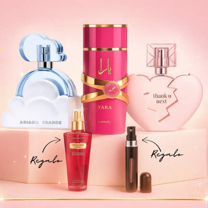 Kit 3 Perfumes Yara Candy, Cloud, Thank u Next 100ml