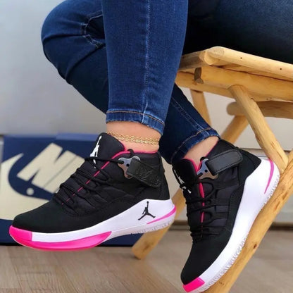 Botin Nk Jordan Negro Fucsia Dama