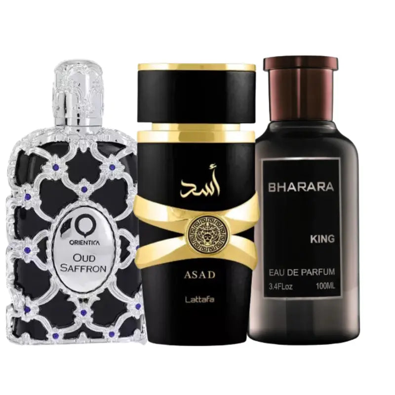 Kit 3 Perfumes King, Asad, Oud Saffron